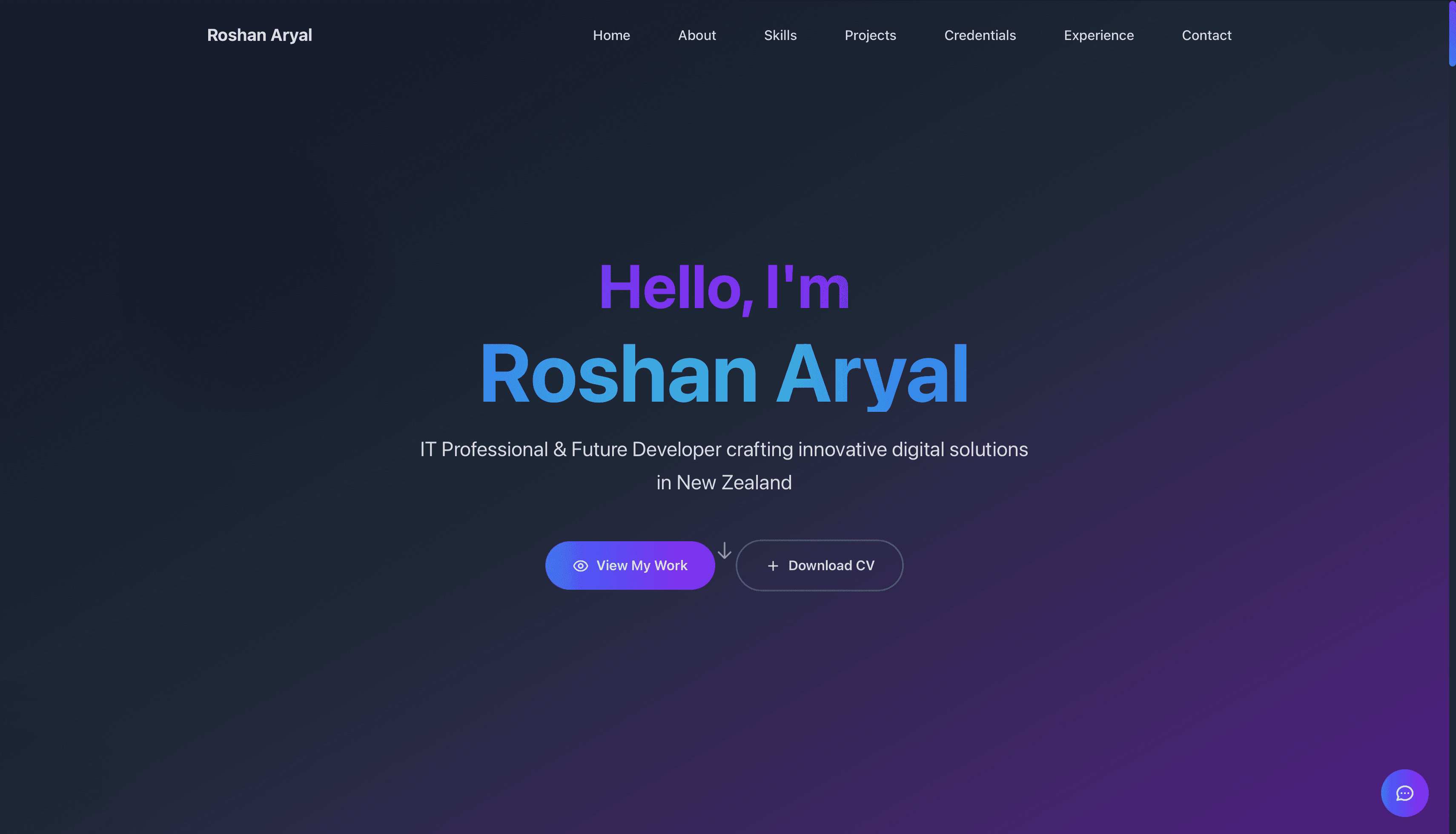 Personal Portfolio Website application screenshot