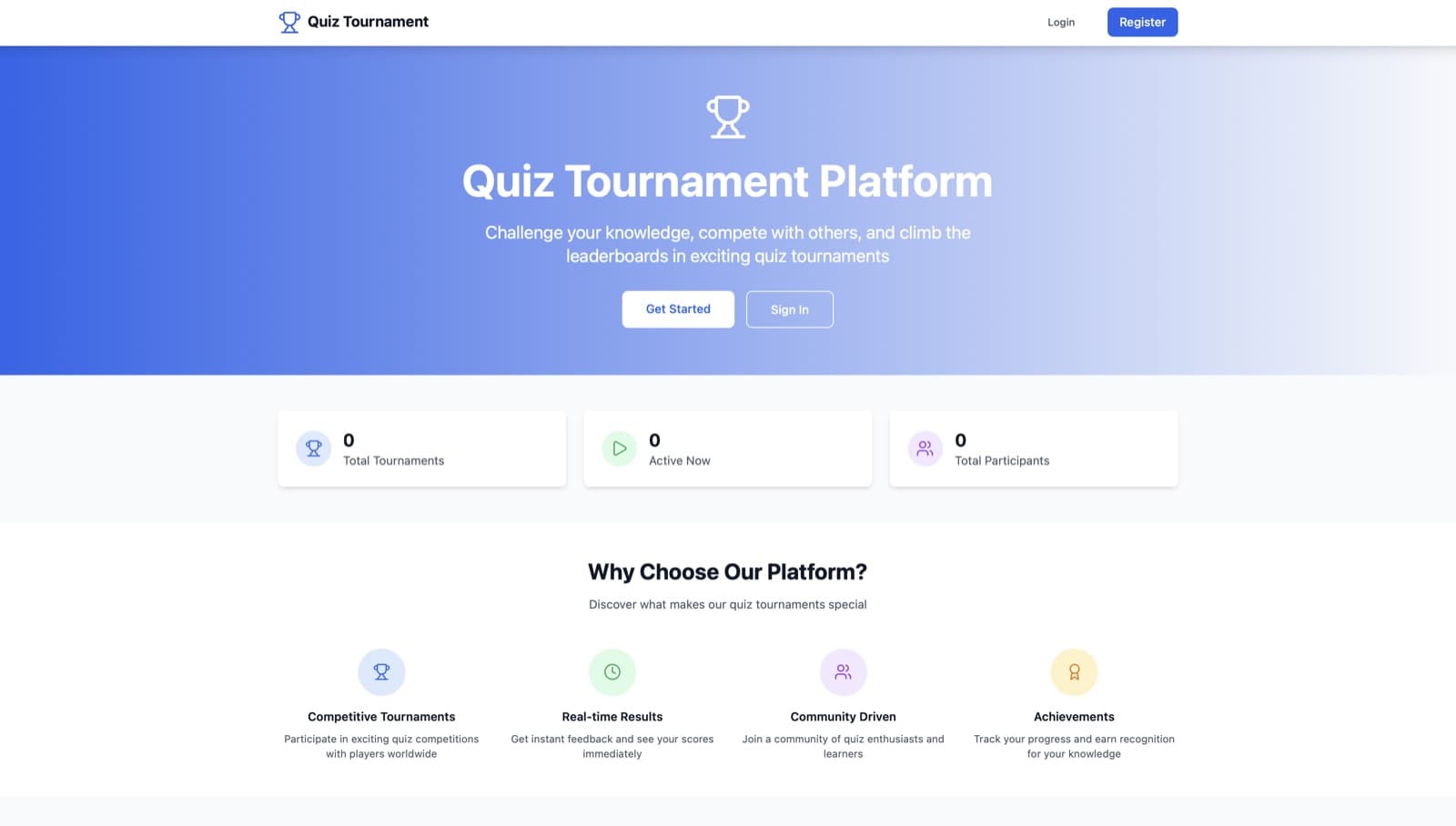 Quiz Tournament Platform preview